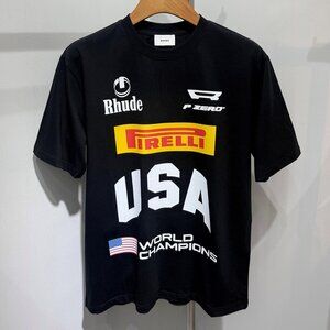 Rhude x Pirelli Collaboration Black T-Shirt